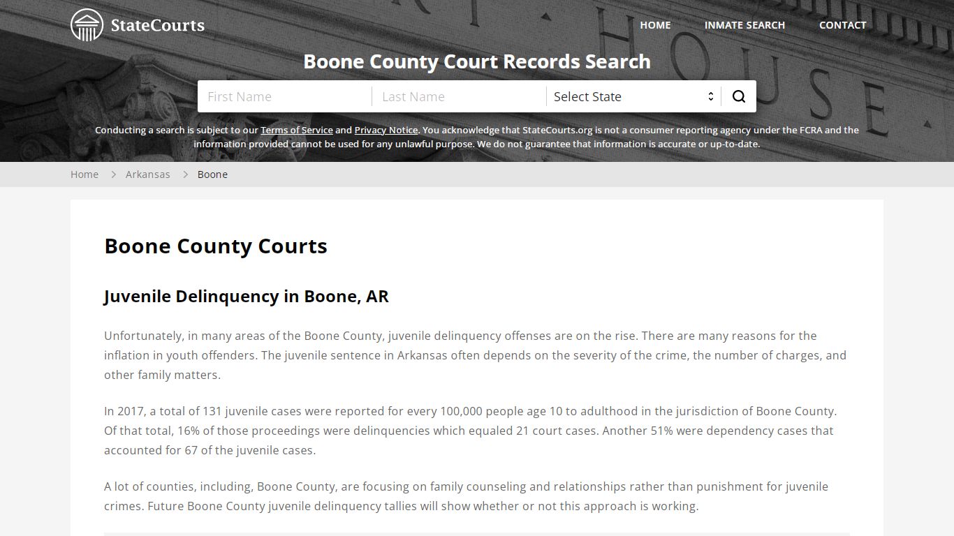 Boone County, AR Courts - Records & Cases - StateCourts
