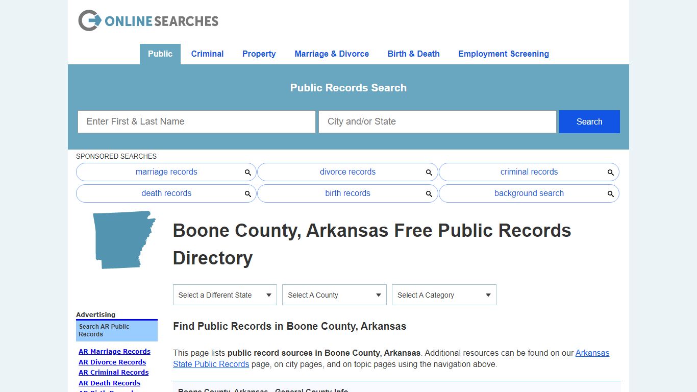 Boone County, Arkansas Public Records Directory
