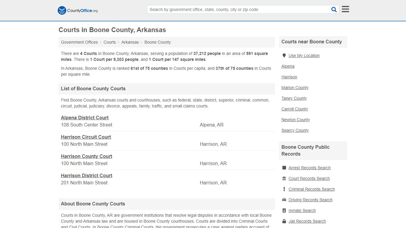 Courts - Boone County, AR (Court Records & Calendars)